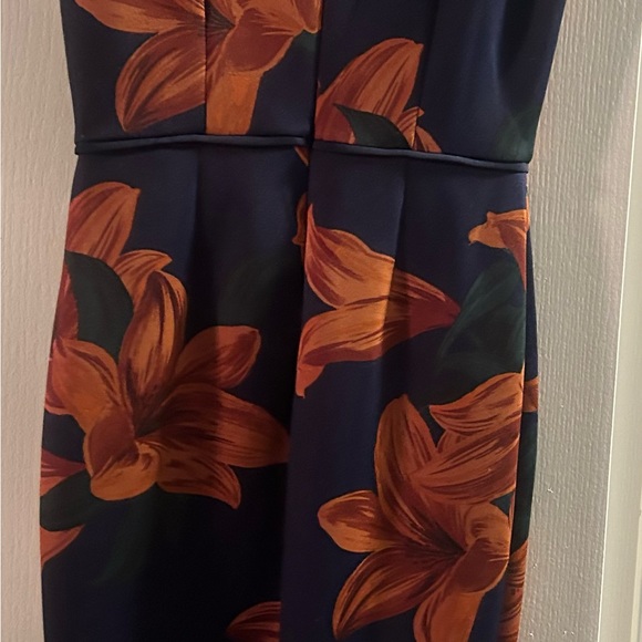 Dress size 6. Dark blue with brown Zipper back - Picture 2 of 3